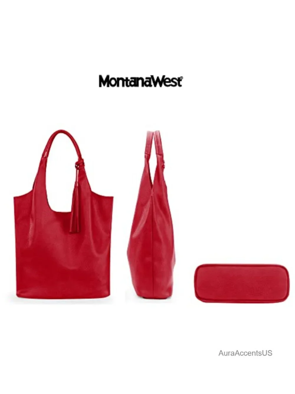 Slouchy Hobo Bag for Women Soft Vegan Leather Shoulder Purse with Tassel